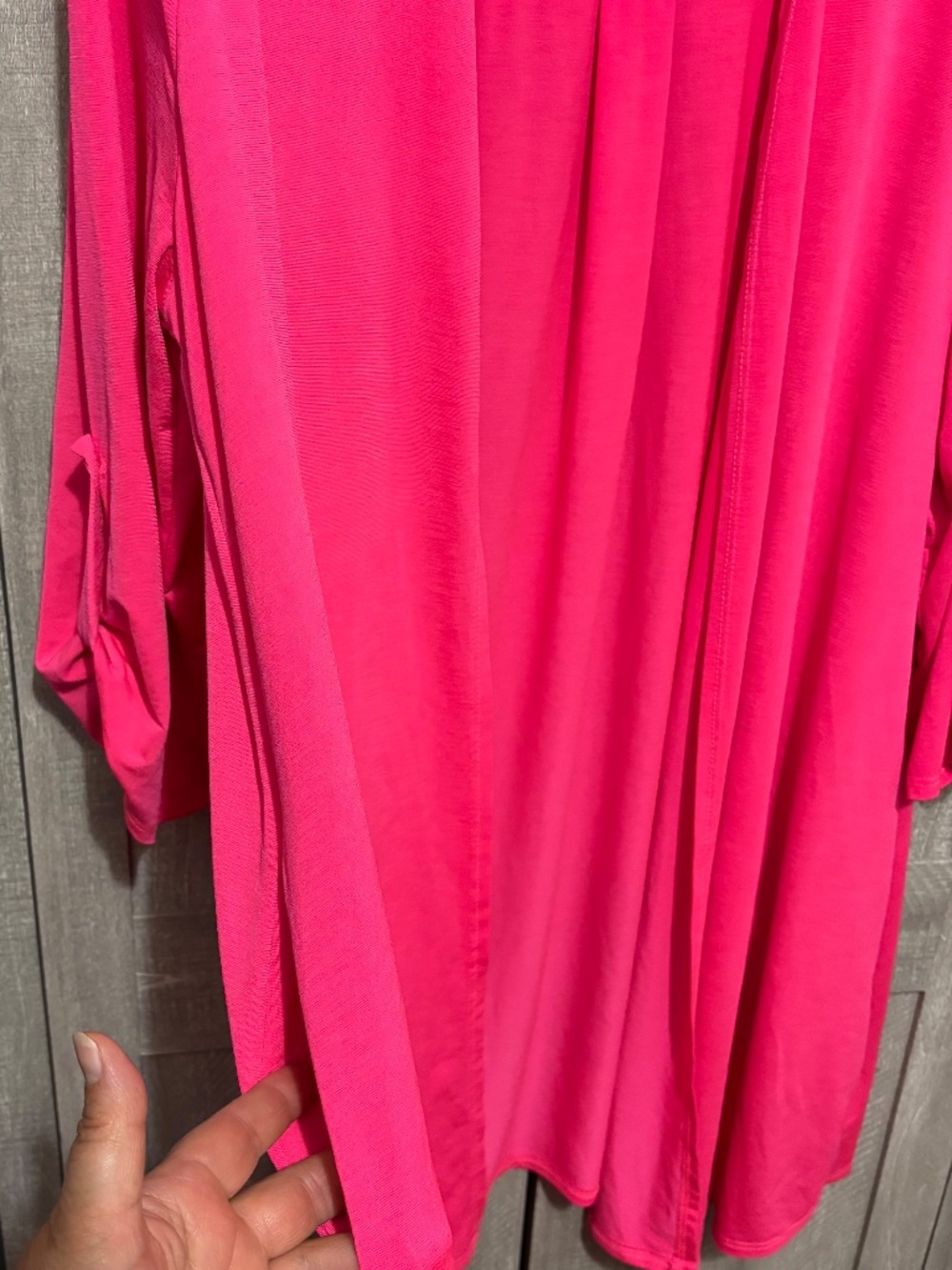 Dear Scarlett Pink Cardigan Wrinkle Free with Pockets 2X - Picture 2 of 5